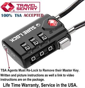 img 3 attached to 🔒 Sure Lock - 4 Pack of TSA Approved Travel Luggage Locks with Inspection Indicator, Easy Read Dials, and Zinc Alloy Construction