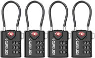 🔒 sure lock - 4 pack of tsa approved travel luggage locks with inspection indicator, easy read dials, and zinc alloy construction logo