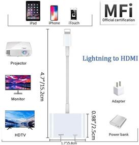 img 3 attached to [Apple MFi Certified] Адаптер Lightning to HDMI для iPhone 12/12 Pro/11/XS/XR/X/8/7, iPad - Адаптер HDMI Digital AV 1080P для HDTV/проектора/монитора, поддерживает все iOS-системы