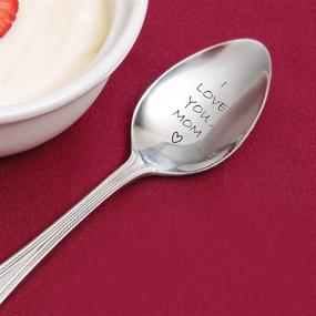 img 3 attached to Boston Creative Company LLC: Love You Mom Spoon - Unique Stainless Steel Gifts for Mom, Her, Engraved Spoon Gift Set