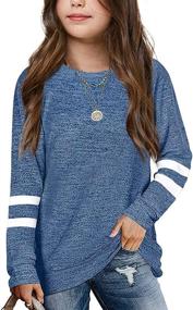 img 4 attached to 😍 Adorable Girls Heart Crewneck Sweatshirts: Casual & Loose Long Sleeve Pullover Shirts Tops