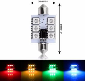 img 3 attached to 💡 AMAZENAR 2-пак 41MM RGB Мультицветные автомобильные светодиодные плафонные лампы - безошибочное освещение салона