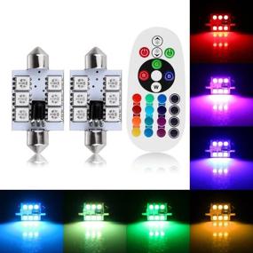 img 4 attached to 💡 AMAZENAR 2-пак 41MM RGB Мультицветные автомобильные светодиодные плафонные лампы - безошибочное освещение салона