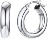 💎 silvora huggies hoops earrings: chunky 30mm/40mm sterling silver/18k gold for women and teen girls logo