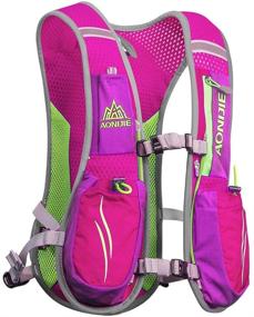 img 4 attached to 🏃 AONIJIE Running Hydration Vest Backpack 5.5L Rose Red - Lightweight, Trail Running for Women and Men