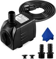 🌊 cwkj 400gph submersible water pump with 6.5ft power cord - durable fountain pump for outdoor aquatic displays, pond, fish tank, hydroponics, and backyard fountains - includes 3 nozzles логотип