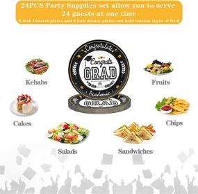 img 1 attached to 🎓 2021 Graduation Decorations: Black and Gold Party Supplies, Disposable Tableware, Backdrop