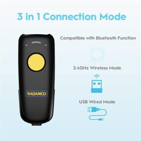 img 3 attached to 📱 Беспроводной двухмерный штрих-код-сканер NADAMOO с Bluetooth, беспроводным 2,4 ГГц и проводным USB-соединением, портативный сканер изображений CMOS для инвентаризации и библиотек на планшете, считывает 1D и 2D QR-коды