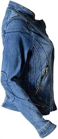 img 3 attached to 👚 Dreamskull Women's Stretch Denim Jean Jacket with Stand Collar - Enhancing SEO