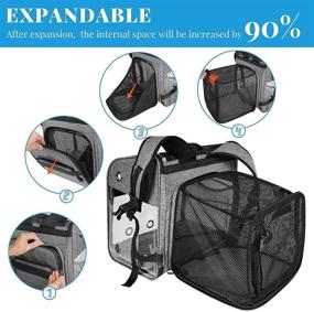 img 3 attached to Mancro Cat Backpack Carrier: A versatile and Expandable Pet Carrier Backpack for Cats, Rabbits, Small Dogs, and Puppies - Perfect for Hiking & Camping