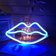 colorful lip shape neon signs led kiss neon light sign: perfect wall decor lights for christmas, baby girls room, bar, wedding party supplies (blue) логотип