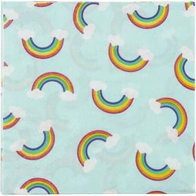 img 4 attached to 🍹 Blue Panda Cocktail Napkins - 150-Pack, Luncheon Napkins Disposable Paper Napkins for Rainbow Themed Kids Birthdays, 2-Ply, Unfolded 13 x 13 inches, Folded 6.5 x 6.5 inches