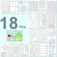 18-piece letter and number stencils set for planners, journals, and 🔠 scrapbooking - alphabet stencils for lettering, bullet journaling accessories and diy scrapbook supplies logo