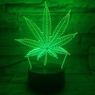 optical visual illusion 3d led table lamp - marijuana leaf cannabis weed night light for home decor lighting логотип