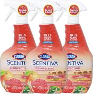 clorox scentiva tahitian grapefruit splash multi surface 🍊 cleaner, 32 fl ounce (pack of 3), bleach free logo