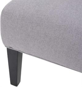img 1 attached to 🪑 Stylish and Comfortable: Kendal Contemporary Fabric Slipper Accent Chair in Light Gray and Matte Black