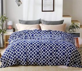 img 4 attached to 👑 King Size Navy Crown Flannel Fleece Blanket - Soft, Warm, and Lightweight Microfiber Blanket for Bed, Couch, Chair, Living Room