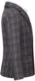 img 3 attached to 👔 Stylish Boys Plaid Suit Blazer: Slim Fit, Notched Lapel, Check Sports Jacket