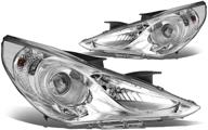 dna motoring hl-oh-hson11-ch-cl1 chrome housing projector headlights compatible with 11-14 sonata excludes hybrid logo