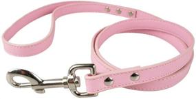 img 1 attached to Dogs Kingdom Pink Genuine Leather Dog Leash for Walking and Training