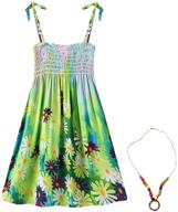 🌈 flenwgo bohemian sleeveless rainbow beach sundress: vibrant girls' clothing for stylish dresses logo