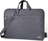 👝 17.3-inch water-resistant laptop sleeve case with shoulder straps & handle - voova laptop bag, notebook computer case briefcase compatible with macbook, acer, asus, and hp - grey logo