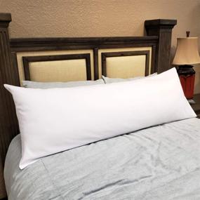 img 3 attached to ✨ High-Quality Egyptian Cotton 400 Thread Count Percale Body Pillowcase - Fits 20 x 54 Inch Body Pillow - Envelope Closure - Quantity 1 (White)