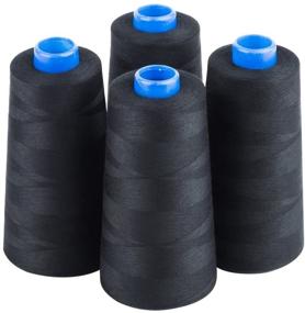 img 3 attached to 🧵 High-quality Black Sewing Thread: 100% Polyester, 3000m/3280yds per Spool, 4pcs (12000m/13120yds) Pack, 40/2 All-Purpose Threads for Sewing Machine Over-Lock