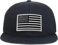 youth armycrew black white american flag patch flat bill snapback trucker cap for kids logo