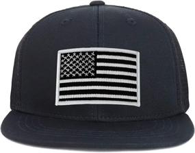 img 2 attached to Youth Armycrew Black White American Flag Patch Flat Bill Snapback Trucker Cap for Kids