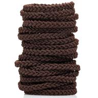 👱 18 pcs brown braided hair ties: stylish holders for women and men logo