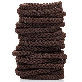 img 4 attached to 👱 18 Pcs Brown Braided Hair Ties: Stylish Holders for Women and Men