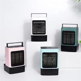 img 3 attached to Portable Rechargeable Air Cooler with Handle: Quiet and Efficient Personal Evaporative Air Conditioner with 3 Speeds for Bedroom, Home, Office