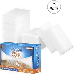 img 3 attached to 🧽 8 Pack - Premium Eraser Sponge for Floor, Wall, Furniture | Effortlessly Removes Scuffmarks, Dirt, and Stubborn Stains | Magic Cleaning Sponge