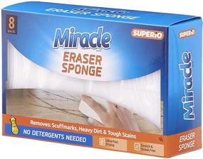 img 2 attached to 🧽 8 Pack - Premium Eraser Sponge for Floor, Wall, Furniture | Effortlessly Removes Scuffmarks, Dirt, and Stubborn Stains | Magic Cleaning Sponge