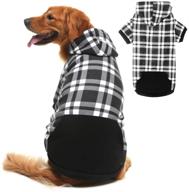 🐶 bingpet plaid dog hoodie with hat: warm winter sweater coat for small, medium, and large dogs logo