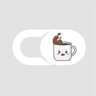 ☕ coffee webcam cover slide - 2 pack for macbook, desktop, laptop, pc, ipad, iphone logo