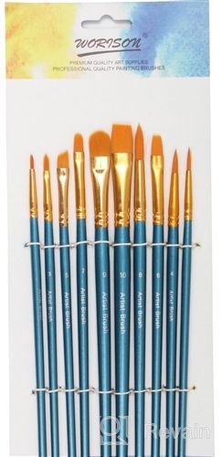 img 1 attached to 🎨 Artistic Paintbrushes Set, 2Pack- 20 Piece Brushes for Acrylic Painting, Oil Watercolor, Artist Paintbrushes for Body, Face, Rock, Canvas - Kids & Adults Craft Supplies – Blue review by Sherwin Smith