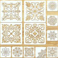 🎨 12-piece mandala stencils set - 12x12 inches & 6x6 inches - reusable laser cut painting templates for furniture, wood signs, baking, crafts - painting stencils for drawing mandala designs logo