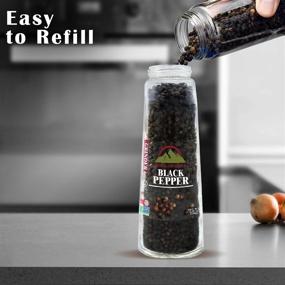 img 1 attached to 🧂 Himalayan Chef Large Himalayan Pink Salt & Black Pepper Grinder Set, Pack of 2