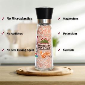 img 2 attached to 🧂 Himalayan Chef Large Himalayan Pink Salt & Black Pepper Grinder Set, Pack of 2