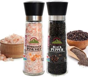 img 4 attached to 🧂 Himalayan Chef Large Himalayan Pink Salt & Black Pepper Grinder Set, Pack of 2