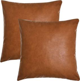 img 4 attached to Tosewever Leather Pillowcases Decorative Cushion