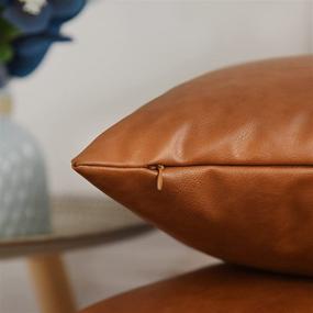 img 2 attached to Tosewever Leather Pillowcases Decorative Cushion
