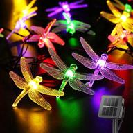 🐉 dragonfly solar string lights outdoor - 20.8 feet, 30 led, waterproof, solar powered fairy lights, 8 modes decorative lights for patio, garden, yard, fence, wedding, christmas party - multicolor логотип