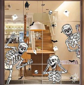 img 3 attached to 👻 Spooktacular SCOTEEP Halloween Window Clings: 13 Sheets, 165 pcs Double-Sided Decals for Haunting Halloween Decorations