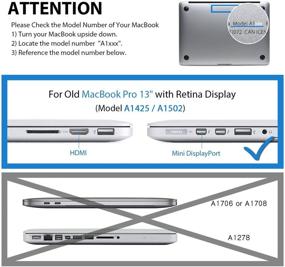 img 3 attached to Прозрачный защитный экран Lention для MacBook Pro 13 дюймов с дисплеем Retina (c 2012 по 2015 год, модель A1425/A1502): гидрофобный, олеофобный, антицарапающийся кристальный HD-плёнка.