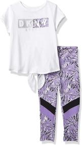 img 4 attached to 👗 DKNY Girls' 2-Piece Set: Fashionable and Coordinating Outfit for Girls