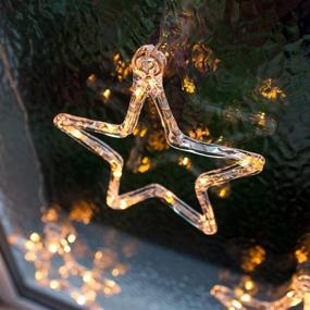 img 1 attached to 🌟 Lights4fun Inc. Battery Operated Acrylic Star Christmas Window Light Decoration - Warm White LED for Indoor Hanging