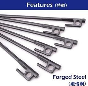 img 1 attached to 🏕️ Azarxis Heavy-Duty Tent Stakes Pegs - Forged Steel Metal Cast Wrought Iron - 12 Inches & 8 Inches - Ideal for Camping Tents in Rocky Places, Snowfields, Grasslands, and Mountains - Suitable for Hard Ground - Includes Hook Carry Bag